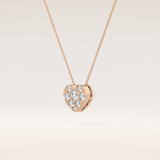 0.475 TCW Round Cut Moissanite Multi Stone Heart Pendant Necklace