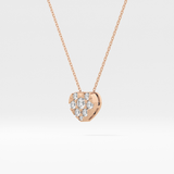 0.475 TCW Round Lab Grown Diamond Multi Stone Heart Pendant Necklace