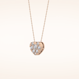 0.475 TCW Round Cut Moissanite Multi Stone Heart Pendant Necklace