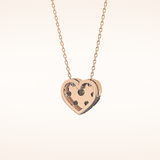 0.475 TCW Round Cut Moissanite Multi Stone Heart Pendant Necklace