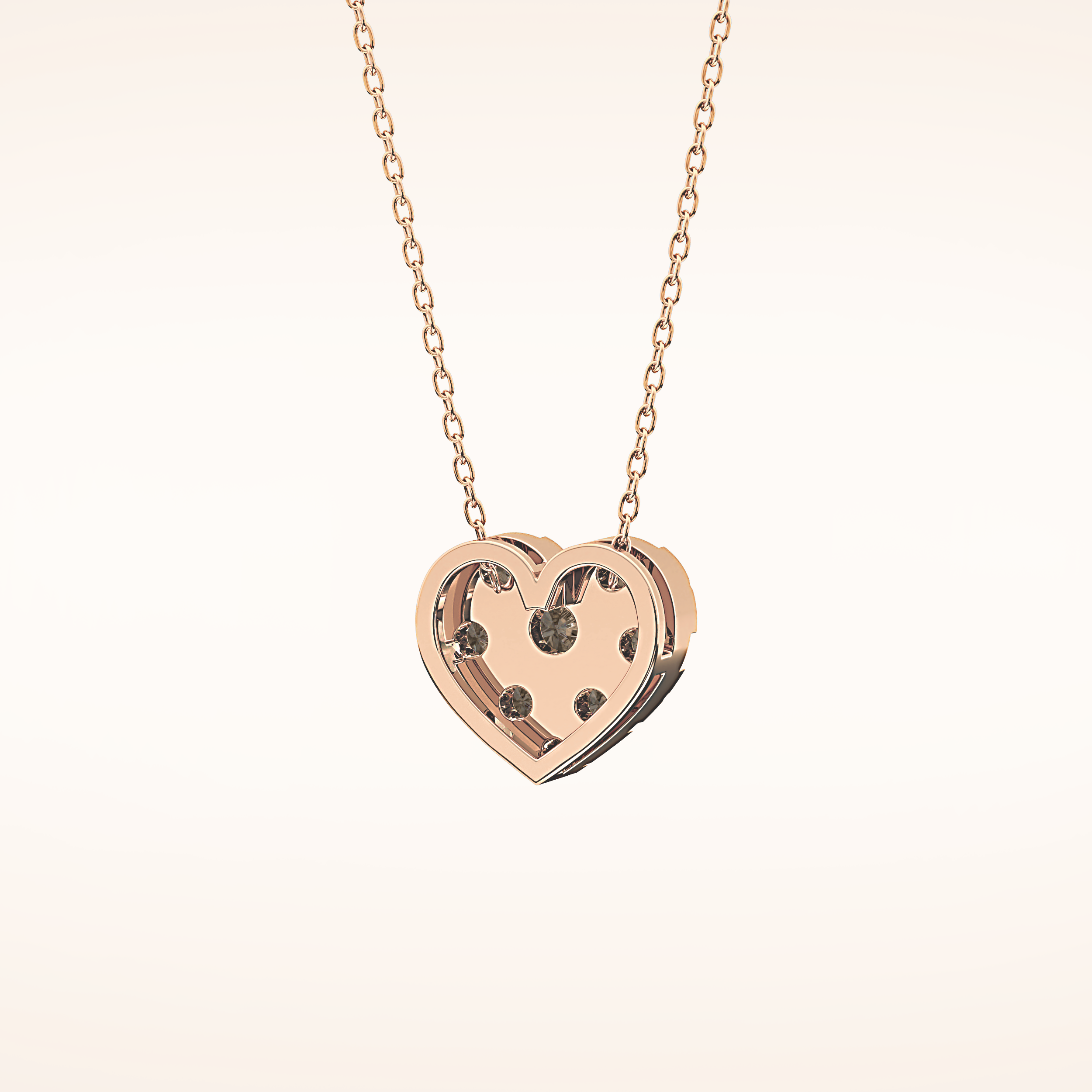 0.475 TCW Round Cut Moissanite Multi Stone Heart Pendant Necklace
