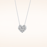 0.475 TCW Round Cut Moissanite Multi Stone Heart Pendant Necklace