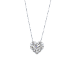 0.475 TCW Round Lab Grown Diamond Multi Stone Heart Pendant Necklace