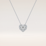 0.475 TCW Round Cut Moissanite Multi Stone Heart Pendant Necklace