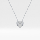 0.475 TCW Round Lab Grown Diamond Multi Stone Heart Pendant Necklace