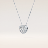0.475 TCW Round Cut Moissanite Multi Stone Heart Pendant Necklace
