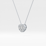 0.475 TCW Round Lab Grown Diamond Multi Stone Heart Pendant Necklace