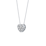 0.475 TCW Round Lab Grown Diamond Multi Stone Heart Pendant Necklace