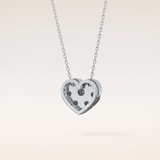 0.475 TCW Round Cut Moissanite Multi Stone Heart Pendant Necklace