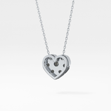 0.475 TCW Round Lab Grown Diamond Multi Stone Heart Pendant Necklace