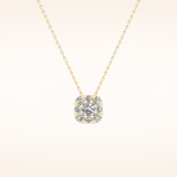 1.16 TCW Round Cut Moissanite Multi Stone Cushion Pendant Necklace