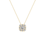 1.16 TCW Round Lab Grown Diamond Multi Stone Cushion Pendant Necklace