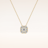 1.16 TCW Round Cut Moissanite Multi Stone Cushion Pendant Necklace