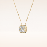 1.16 TCW Round Cut Moissanite Multi Stone Cushion Pendant Necklace
