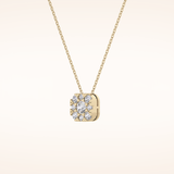1.16 TCW Round Cut Moissanite Multi Stone Cushion Pendant Necklace