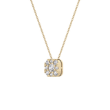 1.16 TCW Round Lab Grown Diamond Multi Stone Cushion Pendant Necklace