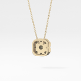 1.16 TCW Round Lab Grown Diamond Multi Stone Cushion Pendant Necklace