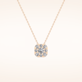 1.16 TCW Round Cut Moissanite Multi Stone Cushion Pendant Necklace