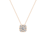 1.16 TCW Round Lab Grown Diamond Multi Stone Cushion Pendant Necklace
