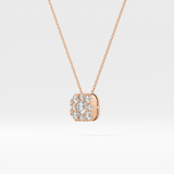 1.16 TCW Round Lab Grown Diamond Multi Stone Cushion Pendant Necklace