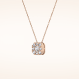 1.16 TCW Round Cut Moissanite Multi Stone Cushion Pendant Necklace