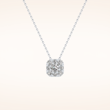 1.16 TCW Round Cut Moissanite Multi Stone Cushion Pendant Necklace
