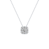 1.16 TCW Round Lab Grown Diamond Multi Stone Cushion Pendant Necklace