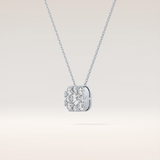 1.16 TCW Round Cut Moissanite Multi Stone Cushion Pendant Necklace