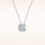 1.16 TCW Round Cut Moissanite Multi Stone Cushion Pendant Necklace