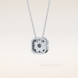1.16 TCW Round Cut Moissanite Multi Stone Cushion Pendant Necklace