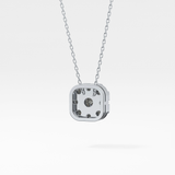 1.16 TCW Round Lab Grown Diamond Multi Stone Cushion Pendant Necklace