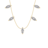 0.88 TCW Marquise Lab Grown Diamond Five Stone Pendant Necklace