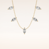 0.88 TCW Marquise Cut Moissanite Five Stone Necklace