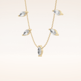 0.88 TCW Marquise Cut Moissanite Five Stone Necklace