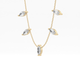 0.88 TCW Marquise Lab Grown Diamond Five Stone Pendant Necklace