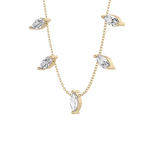 0.88 TCW Marquise Lab Grown Diamond Five Stone Pendant Necklace