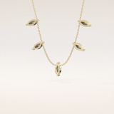 0.88 TCW Marquise Cut Moissanite Five Stone Necklace