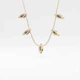 0.88 TCW Marquise Lab Grown Diamond Five Stone Pendant Necklace