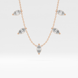 0.88 TCW Marquise Lab Grown Diamond Five Stone Pendant Necklace