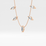 0.88 TCW Marquise Lab Grown Diamond Five Stone Pendant Necklace