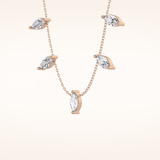 0.88 TCW Marquise Cut Moissanite Five Stone Necklace