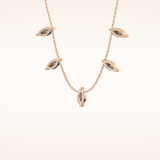 0.88 TCW Marquise Cut Moissanite Five Stone Necklace