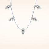 0.88 TCW Marquise Cut Moissanite Five Stone Necklace