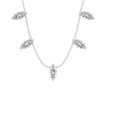 0.88 TCW Marquise Lab Grown Diamond Five Stone Pendant Necklace