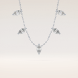 0.88 TCW Marquise Cut Moissanite Five Stone Necklace