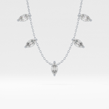 0.88 TCW Marquise Lab Grown Diamond Five Stone Pendant Necklace