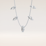 0.88 TCW Marquise Cut Moissanite Five Stone Necklace