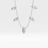 0.88 TCW Marquise Lab Grown Diamond Five Stone Pendant Necklace
