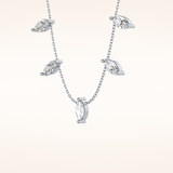 0.88 TCW Marquise Cut Moissanite Five Stone Necklace