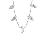 0.88 TCW Marquise Lab Grown Diamond Five Stone Pendant Necklace